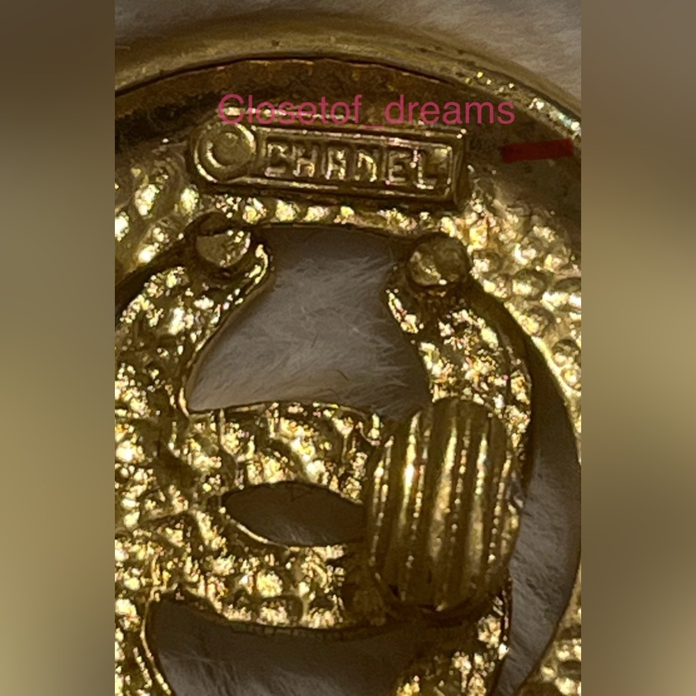 Vintage Large Chanel Logo Earrings - Picture 5 of 7